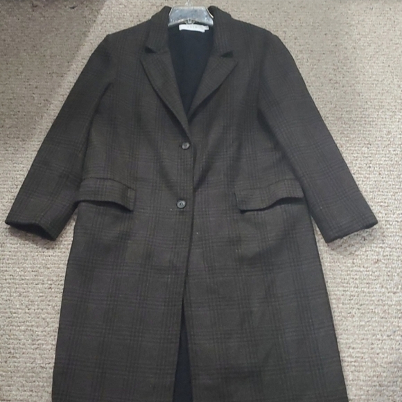 Lightweight Longline Coat Wool Blend Lined Pockets M - Picture 6 of 12